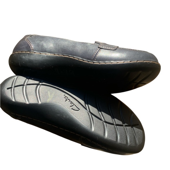 Clarks Bendables Leather Loafers Black Comfort Flats Women’s 8W - Picture 4 of 5